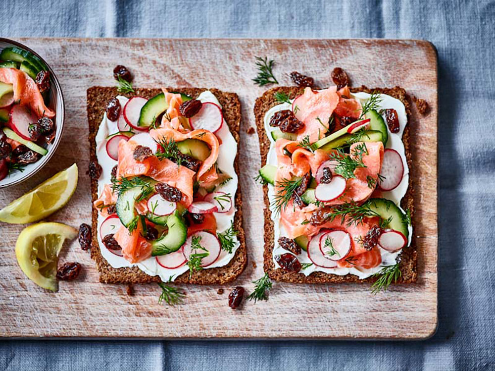 Pickled Smoked Salmon Raisin Smorrebord