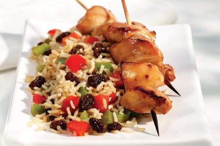 Kebabs with Raisin Rice