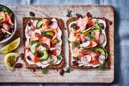 Pickled Smoked Salmon Raisin Smorrebord
