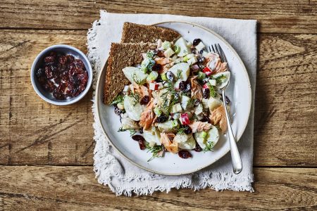 Potato Salad Smoked Trout with Raisins